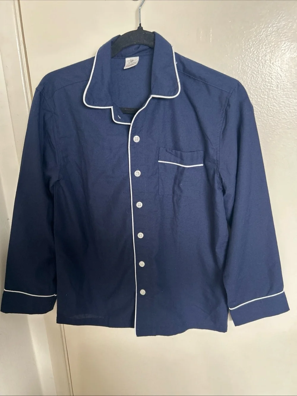 Crewcuts Navy Pajama Set with White Piping